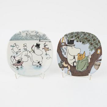 Samlartallrikar, 14 st, porslin, Mumin, Moomin Characters/Bulls, Arabia, Finland.