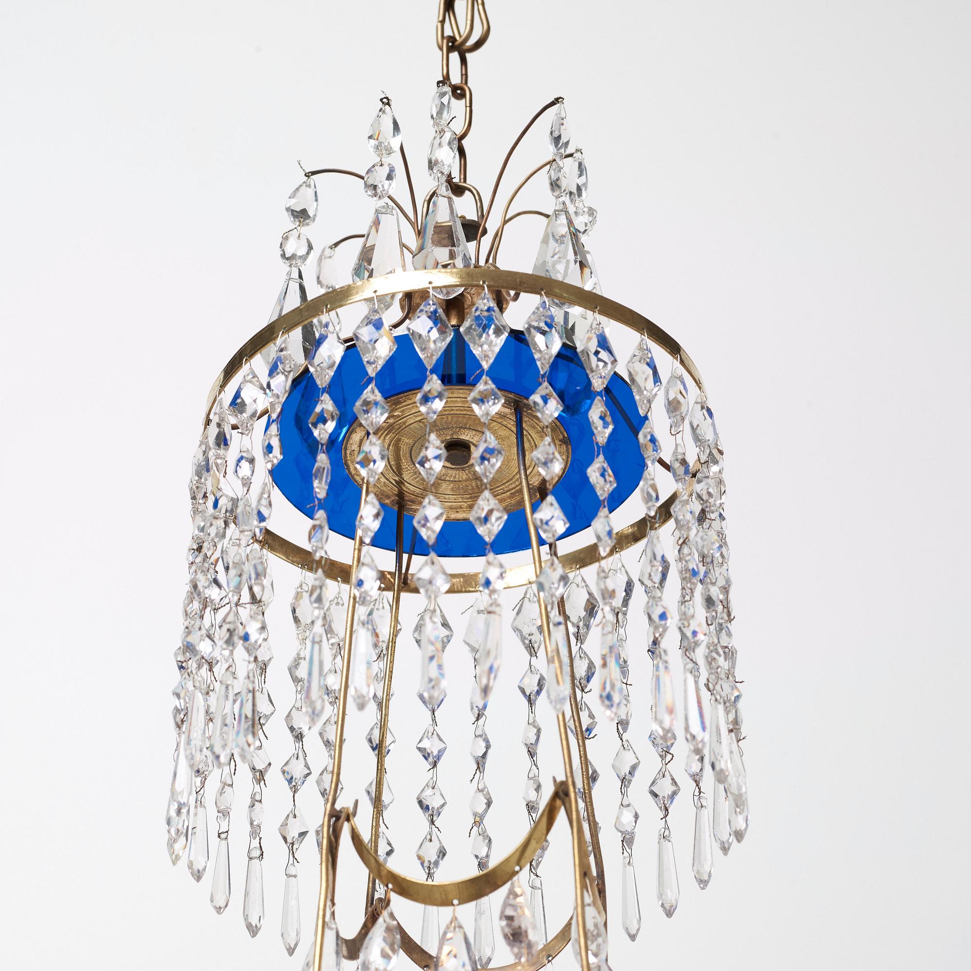 A late Gustavian circa 1800 five-light chandelier.