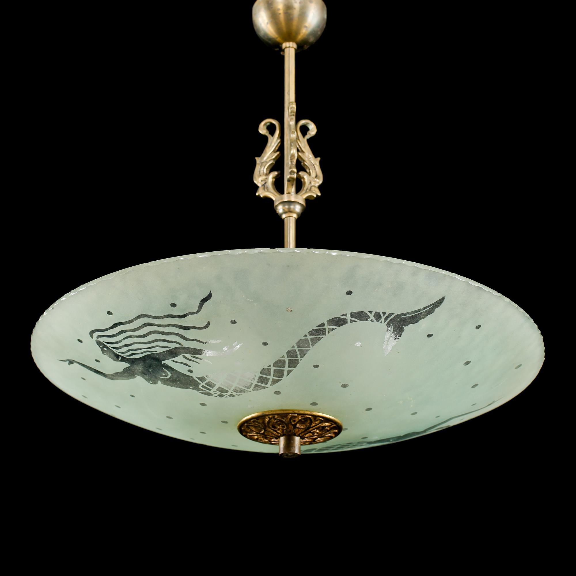 TAKLAMPA, art deco, 1900-talets andra kvartal. Höjd ca 60 cm.