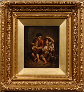 OKÄND KONSTNÄR, 2 st, olja på papper, 1800-tal.