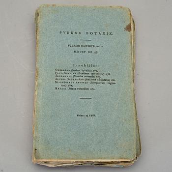 FLORA, 11 häften, "Svensk Botanik" av bla Johan Wilhelm Palmstruch, Stockholm 1805.