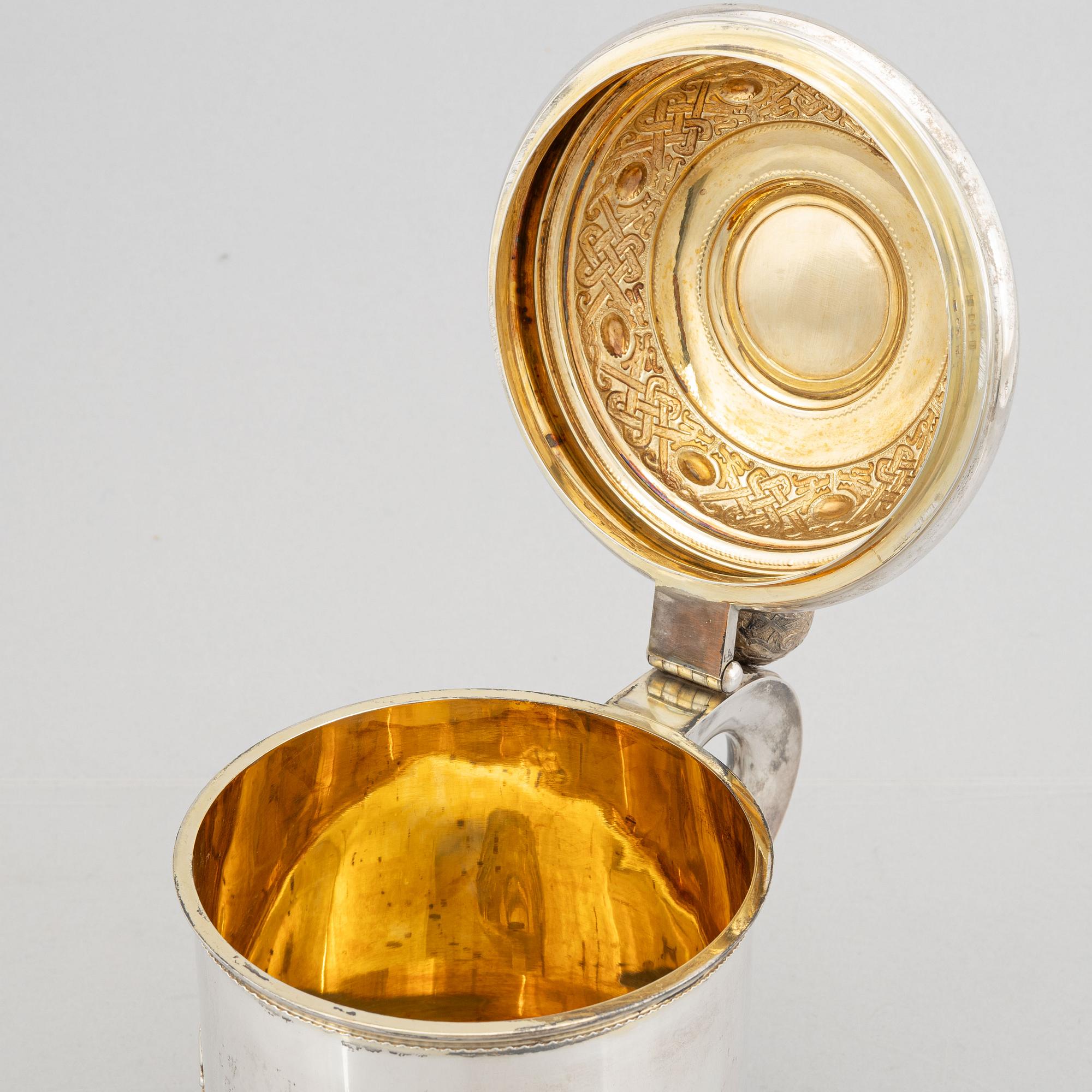 Dryckeskanna, silver, K. Anderson, Stockholm 1905.