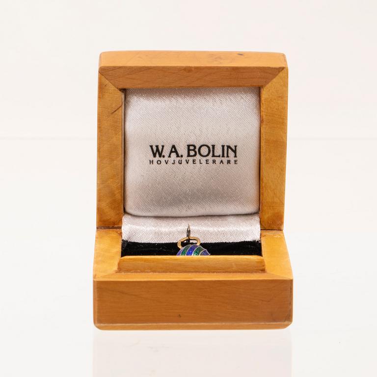 W.A. Bolin, pendant in 18k gold and enamel.
