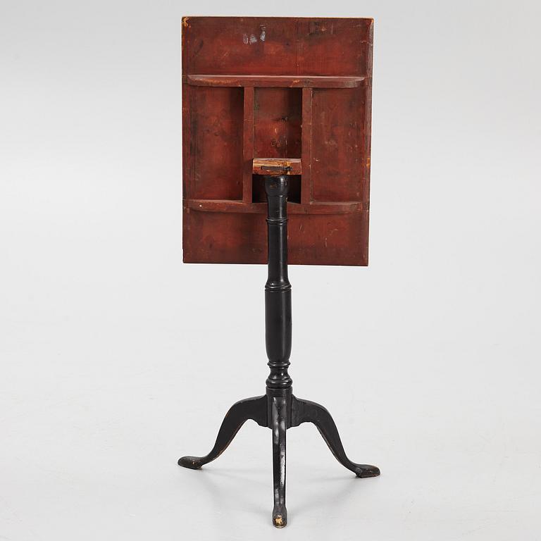 A Swedish burr-veneered tilt-top table, circa 1800.