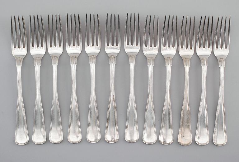 GAFFLAR, 12 st, silver, CA Dahlgren, Stockholm 1918. Vikt ca 980 g.