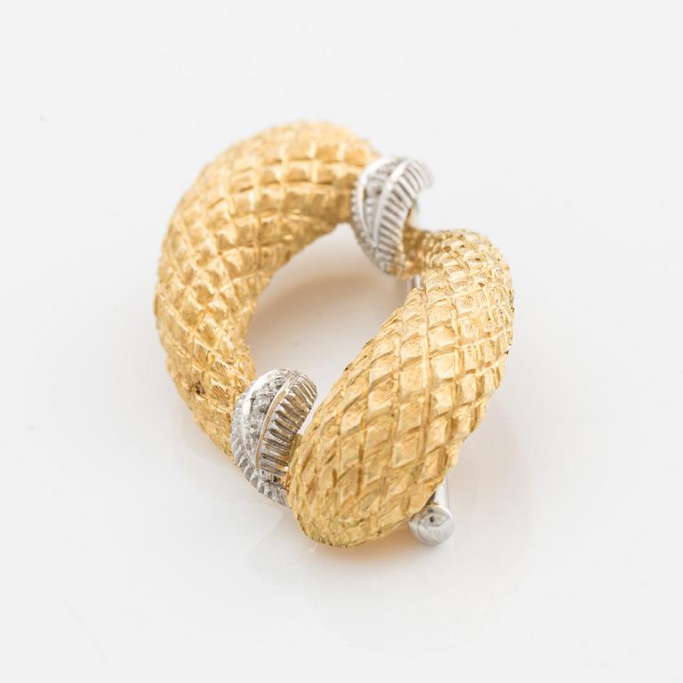 Brosch, 18K guld och diamanter, Italien.