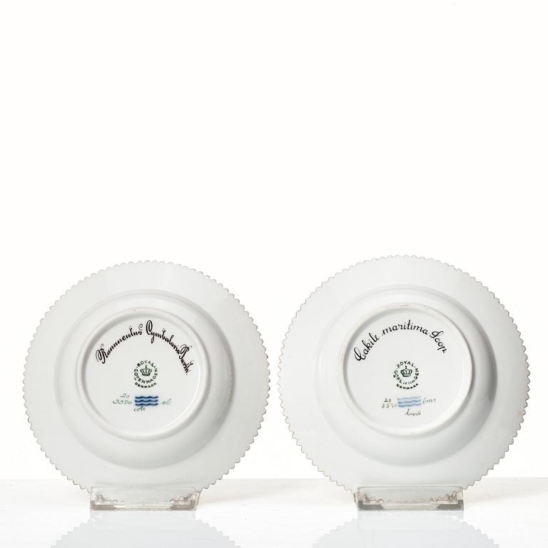 A group of 11 pieces of Royal Copenhagen "Flora Danica", Denmark, 20th Century.