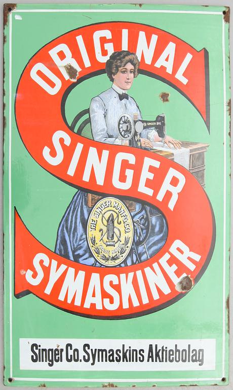 EMALJSKYLT, "Original Singer Symaskiner", 1900-talets första hälft.