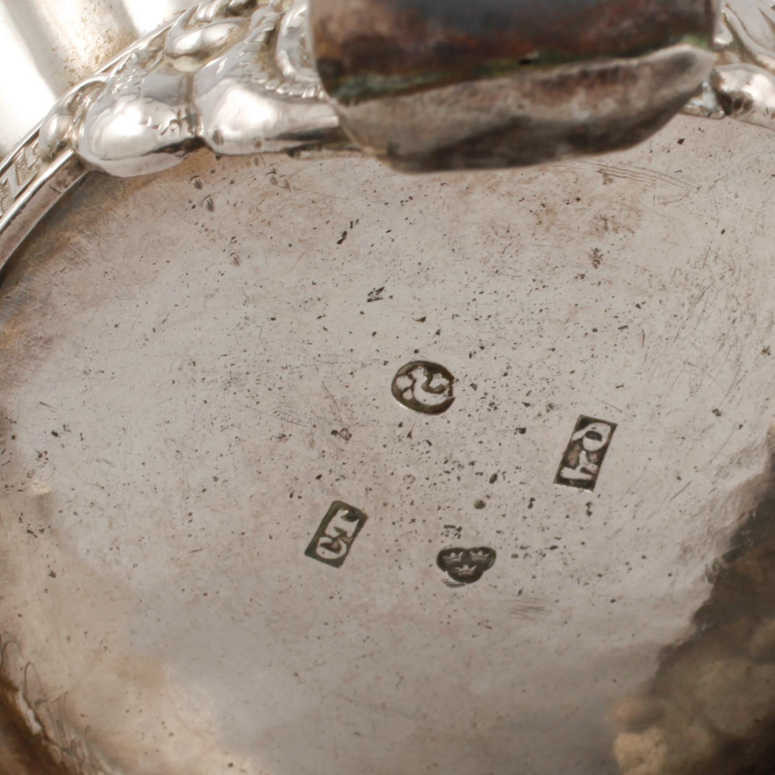 SENAPSKANNA, silver och glas, Carl Tengstedt, Göteborg, 1846, vikt exklusive glas 157 g.