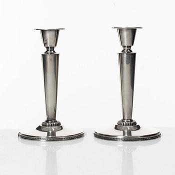 Eric Råström, a pair of silver candelsticks, CG Råström, Stockholm 1976.