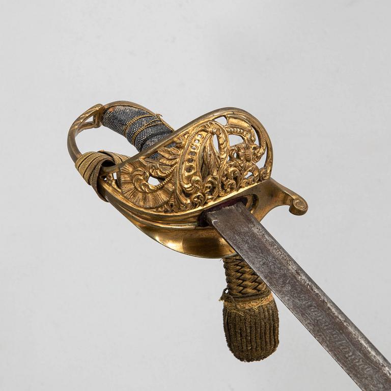 Sabel, svensk, m/1859 för officer, med balja.