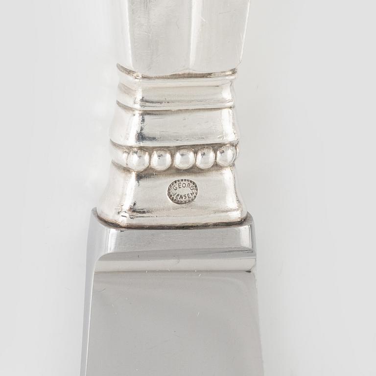 bestickuppsättning, 40 delar, sterlingsilver, "Dronning/Acanthus", Georg Jensen, Danmark, efter 1945.