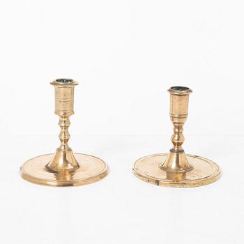 Ljusstakar, 2 st, barock, 1700-tal.