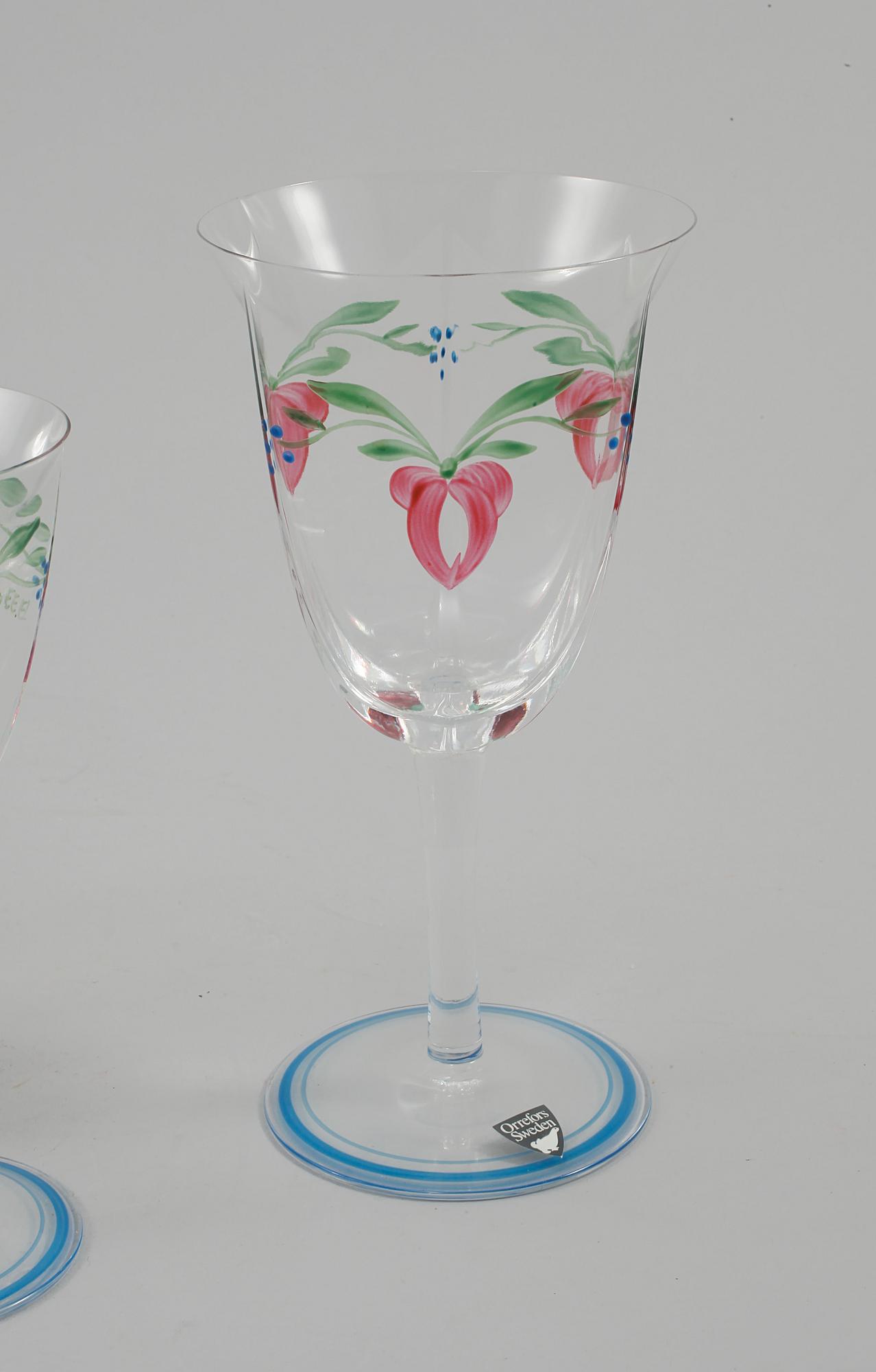 GLASSERVIS, 25 delar, "Maja", Eva Englund, Orrefors, sent 1900-tal.