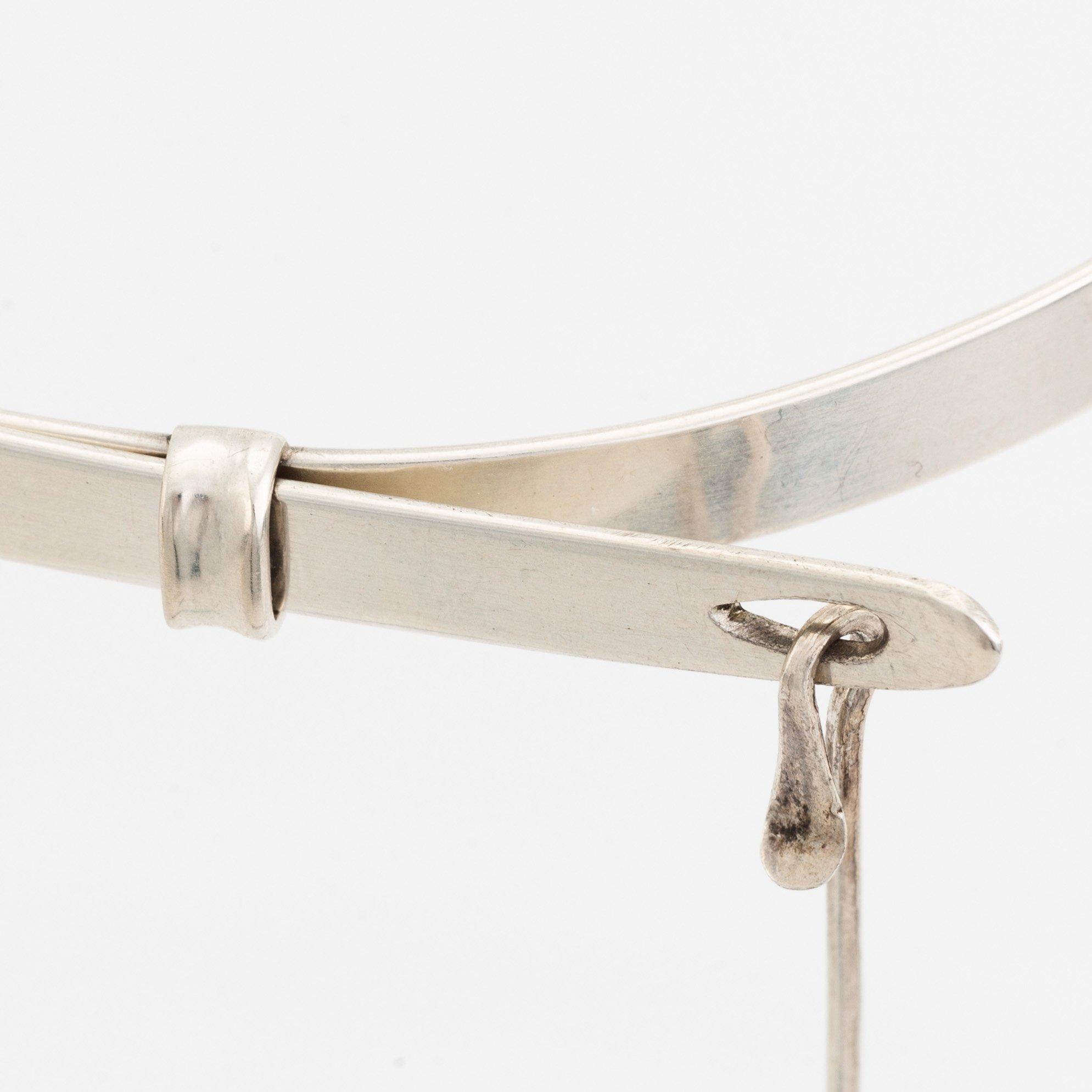Vivianna Torun Bülow-Hübe, halssmycke, silver med strandsten, Frankrike/ Sverige 1950-60-tal.
