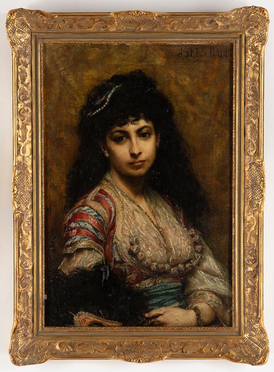 Jean Jules Badin, oil on canvas, signed and dated 1877.