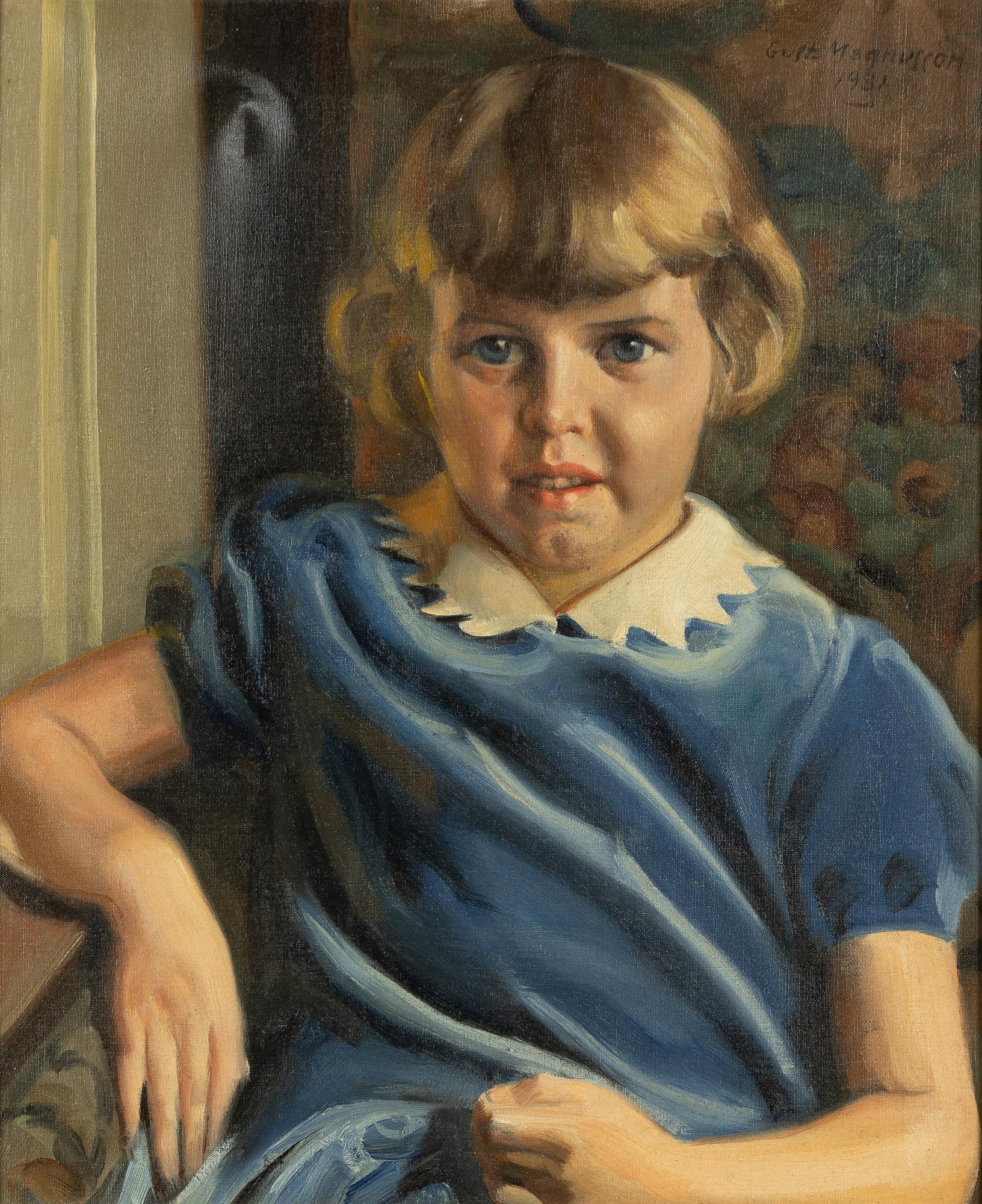 Gustaf Magnusson, Girl in a blue dress.