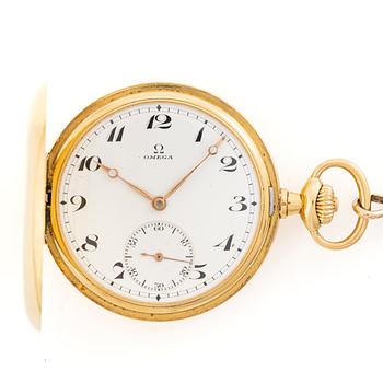 Omega, pocket watch, hunter case, 52 mm.