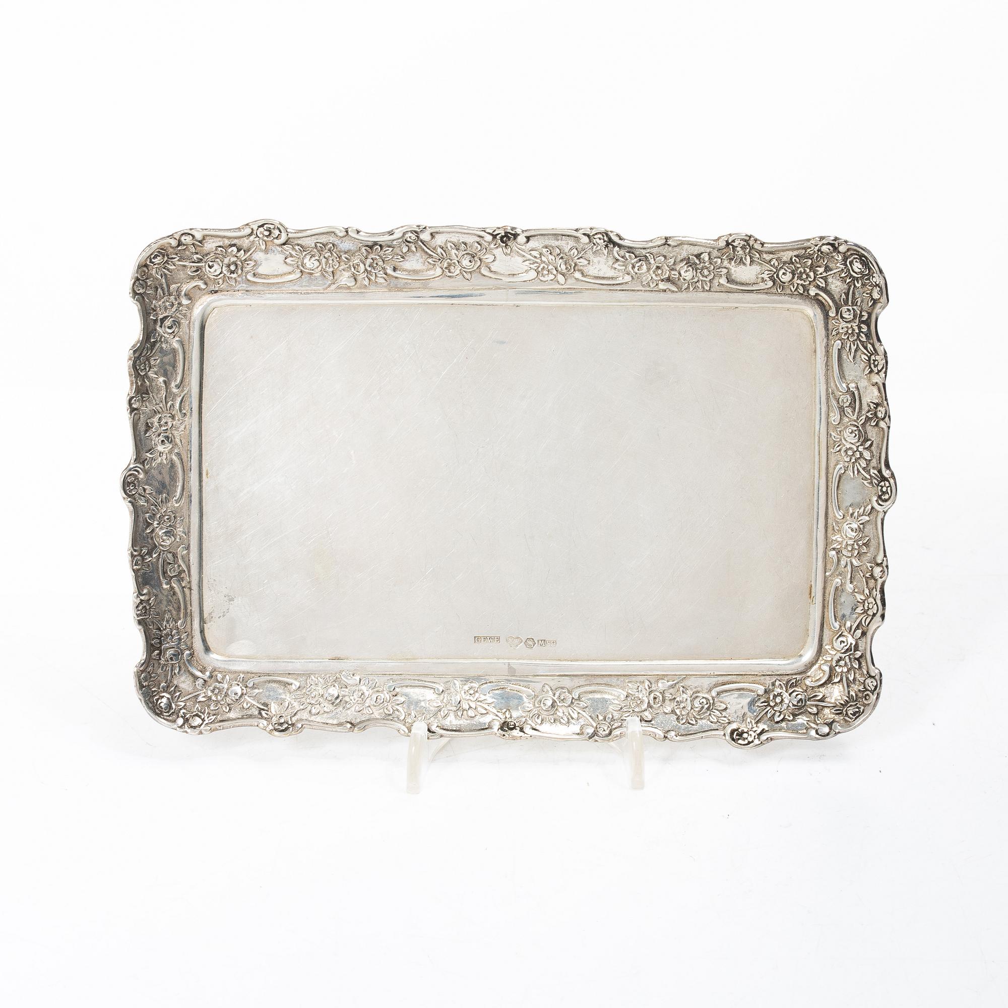 Tray, cream jug and sugar bowl, silver, GEWE, Malmö, 1959–68.