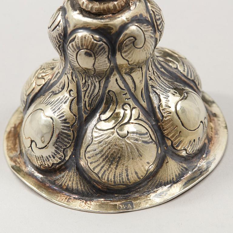 A Russian 18th century silver-gilt cup and cover, unidentified makers mark, Moscow 1760:s.