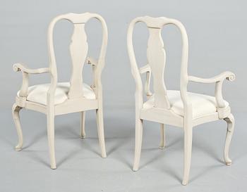 KARMSTOLAR, ett par, rokokostil, 1900-tal.