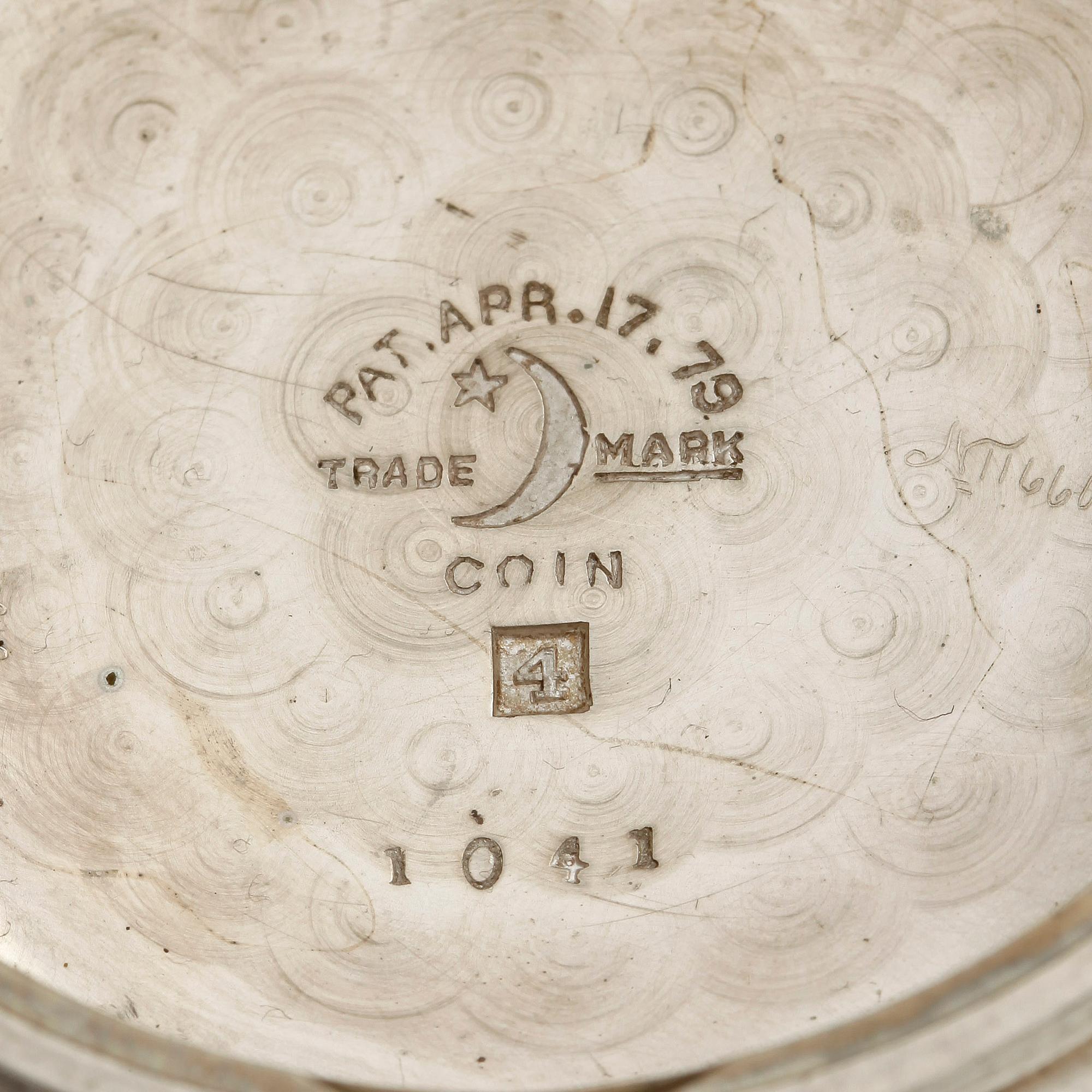 FICKUR, herr, silver, Waltham watch Co, omkring 1900.