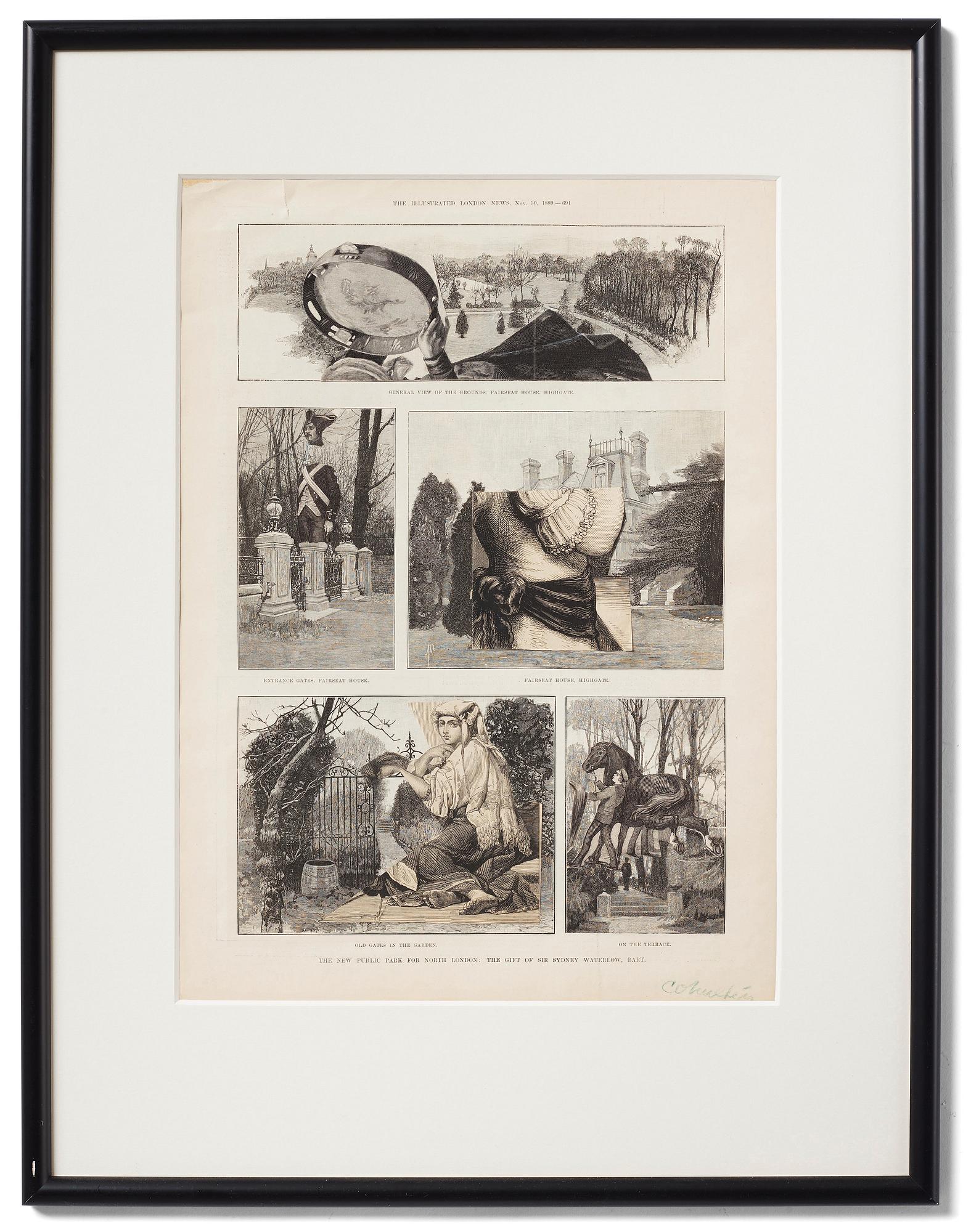 CO Hultén, collage, signerad och utförd på 1940-talet.