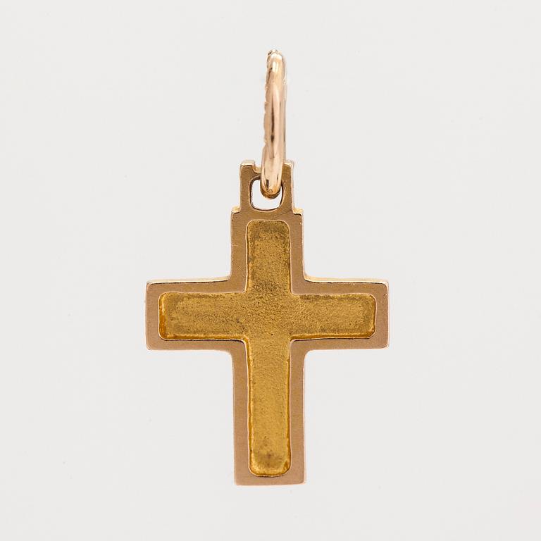 Björn Weckström, A 14K gold 'Small cross' pendant, Lapponia 1982.