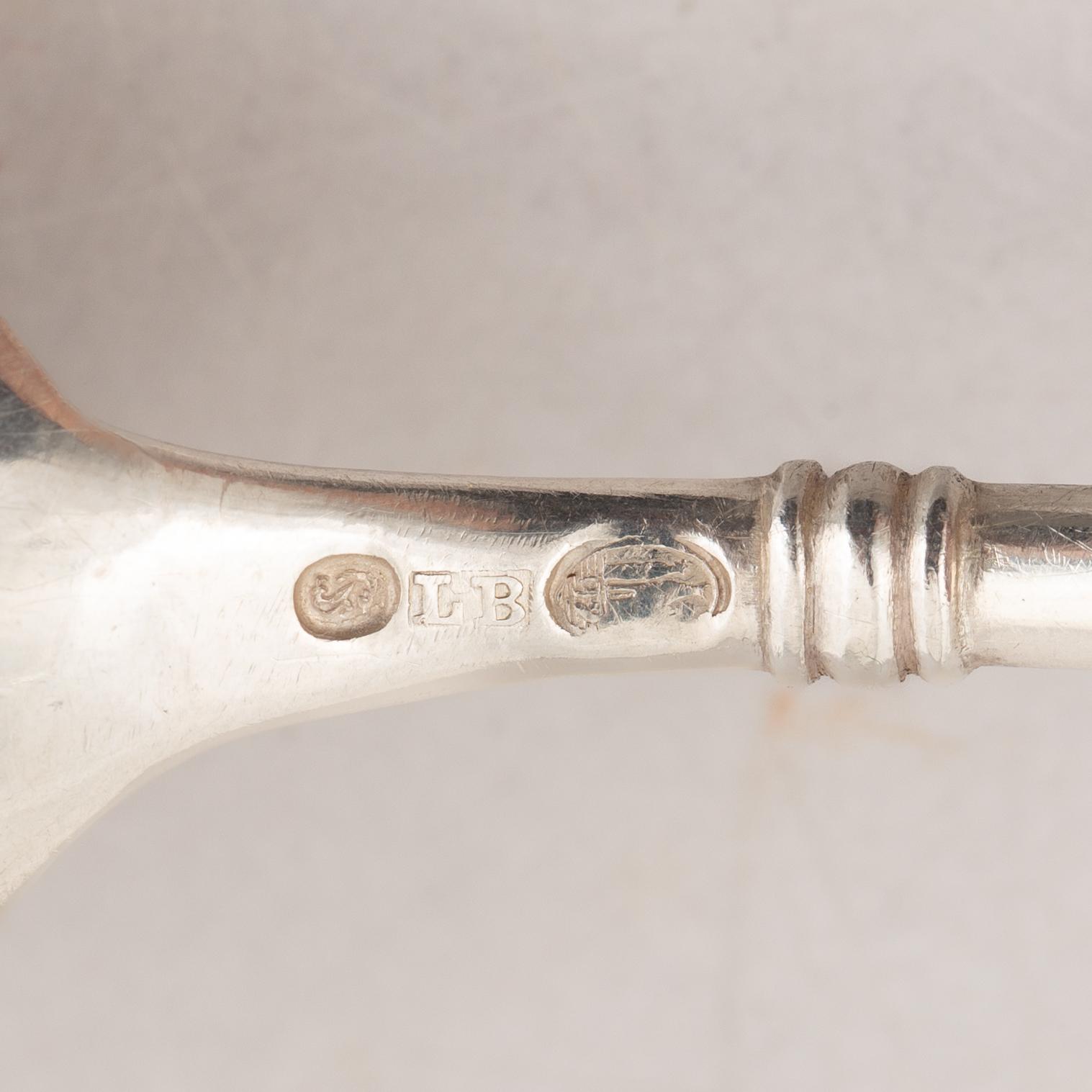 Serving utensils, 3 pcs, silver, Denmark, including Johan Rohde, "Konge/Acorn", Georg Jensen.