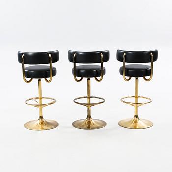 Three "Jupiter", bar stools, deisgned by Börje Johansson for Johanson Design in Markaryd, 20th century.