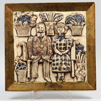 VÄGGRELIEF, stengods, Lisa Larson, Gustavsberg.