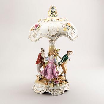 A PMP (Porcelain Manufactory Plaue) table lamp, Germany, later part of the 20th century.