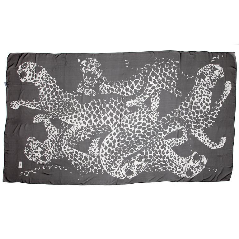 YVES SAINT LAURENT, a silk chiffong shawl.