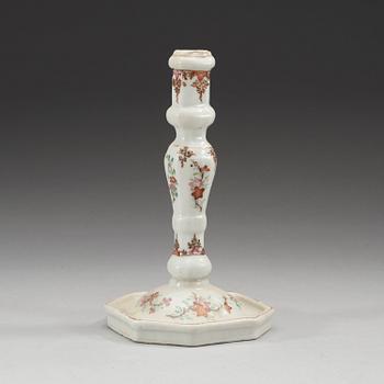 A famille rose candle stick, Qing dynasty, Qianlong (1736-95).