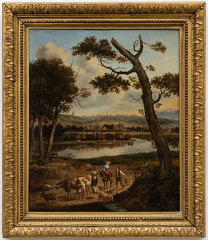 Unknown artist, 17th/18th century, Pastoral landscape with figure staffage.