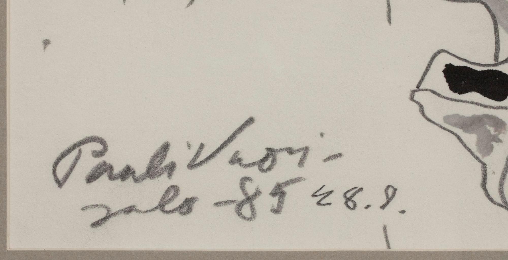 PAULI VUORISALO, 2 st, tusch och blyerts, signerade. Daterade 27.5.-85 samt Salo -85, 28.9.