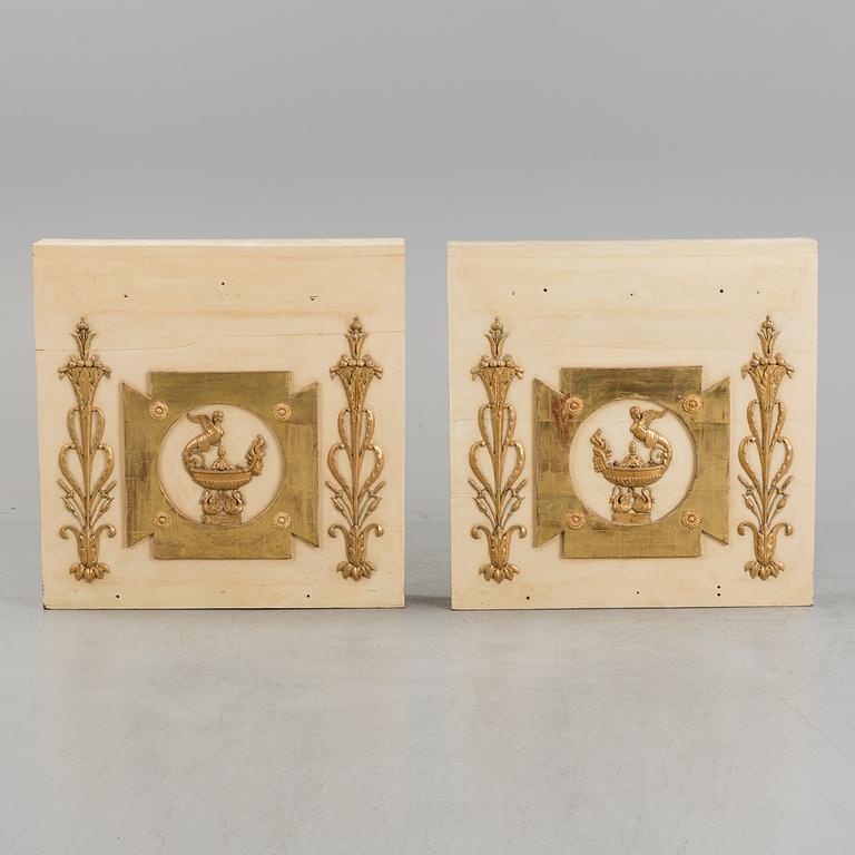 A pair of Empire 19th century panels for console tables, attributed to Petter Gustaf Bylander.