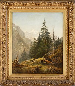 231. Benjamin Williams Leader, "The Wetterhorn from above Rosenlami".