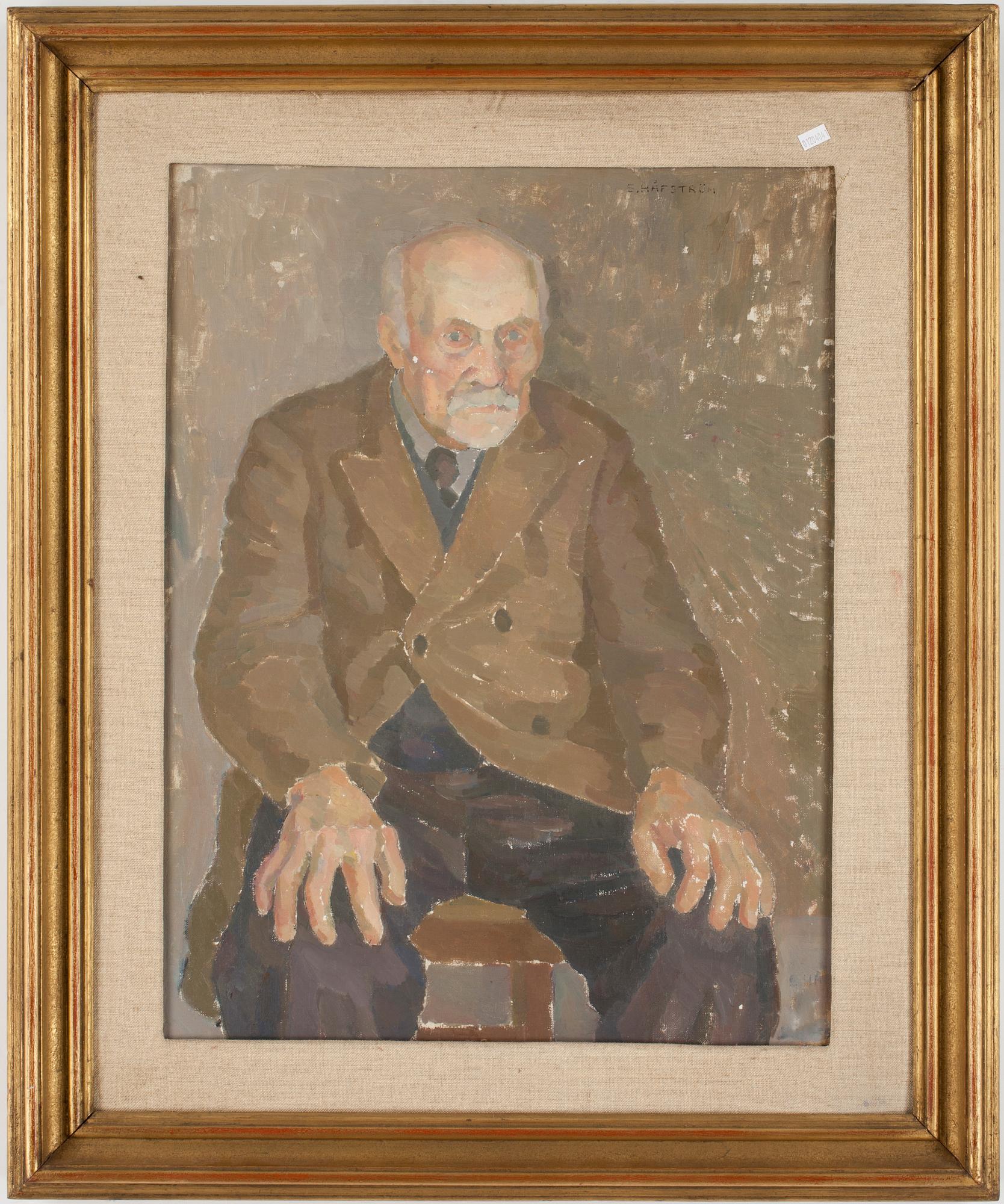 OKÄND KONSTNÄR, olja på pannå, sign E. Håfström.