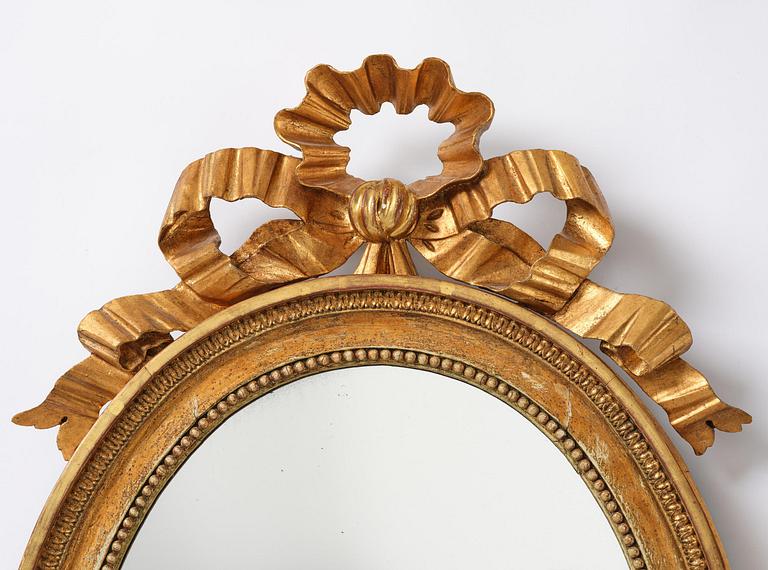 Spegellampett, för två ljus, Stockholmsarbete, sent 1700-tal, Gustaviansk.