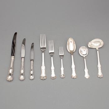 BESTICKSERVIS, 109 delar, silver modell Prins Albert CG Hallberg, Stockholm 1900-tal. Totalvikt ca 6200gr.