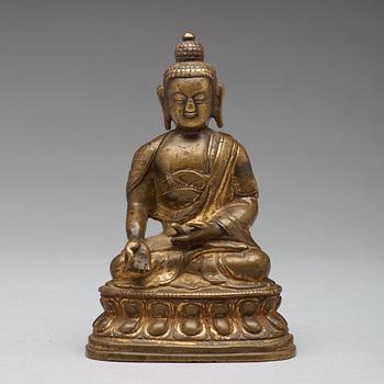 Two copper alloy figures of buddha, Sino-Tibetan, circa 1900.