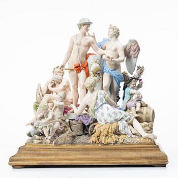 Meissen, An impressive porcelain figure group, 'Allegorie der Handel', 19th century.
