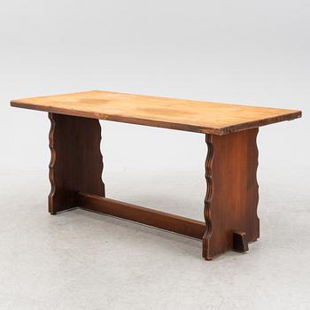 A stained pine dining table from Åby Möbelfabrik, 1940s.