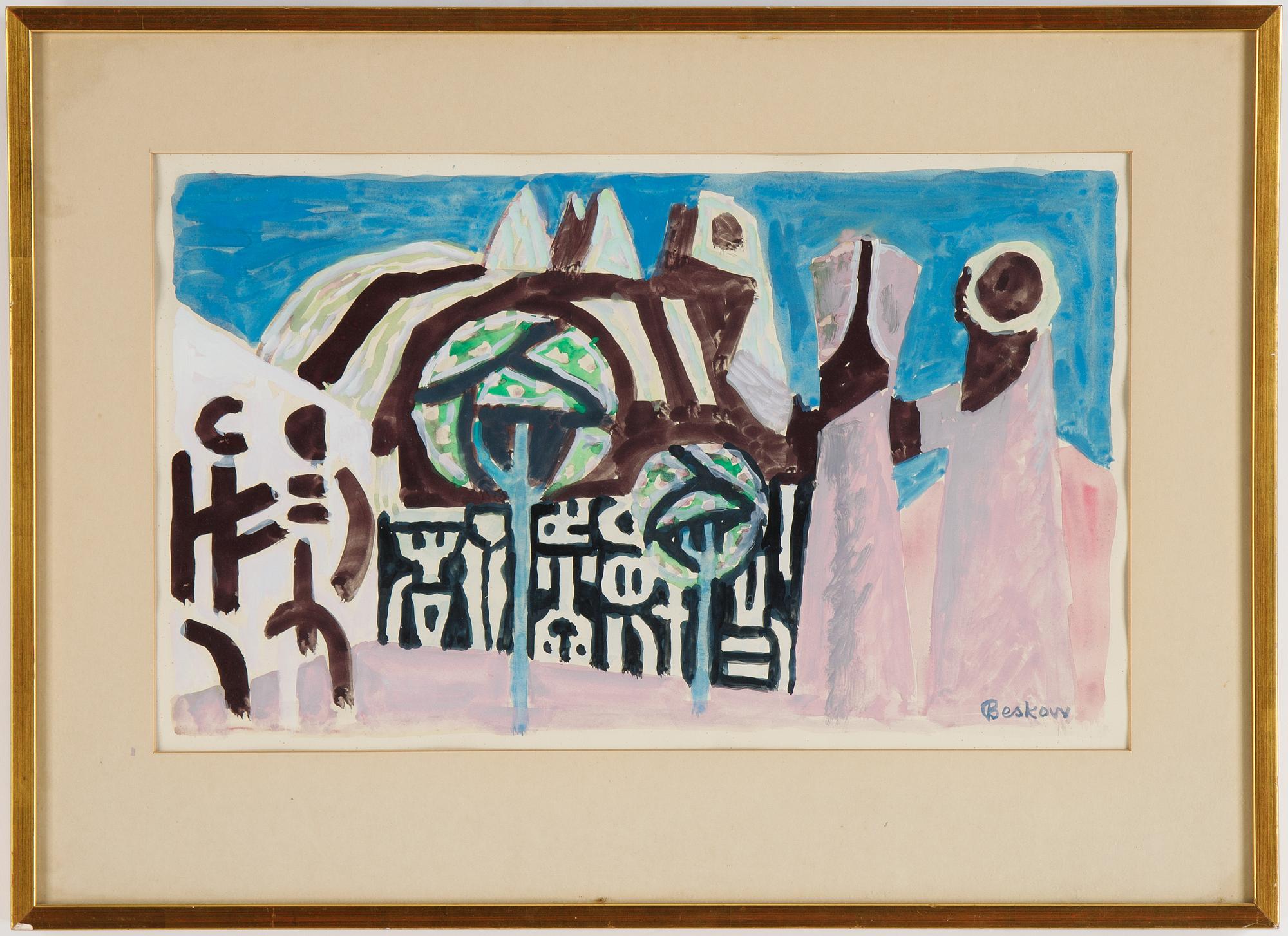 Bo Beskow, gouache, signed.
