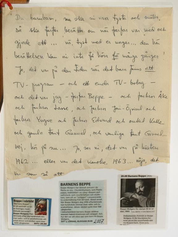 A SIGNED BLACK AND WHITE PHOTOGRAPH DEPICTING SWEDISH COMEDY GROUP "SKÄGGEN" CIRCA 1963.