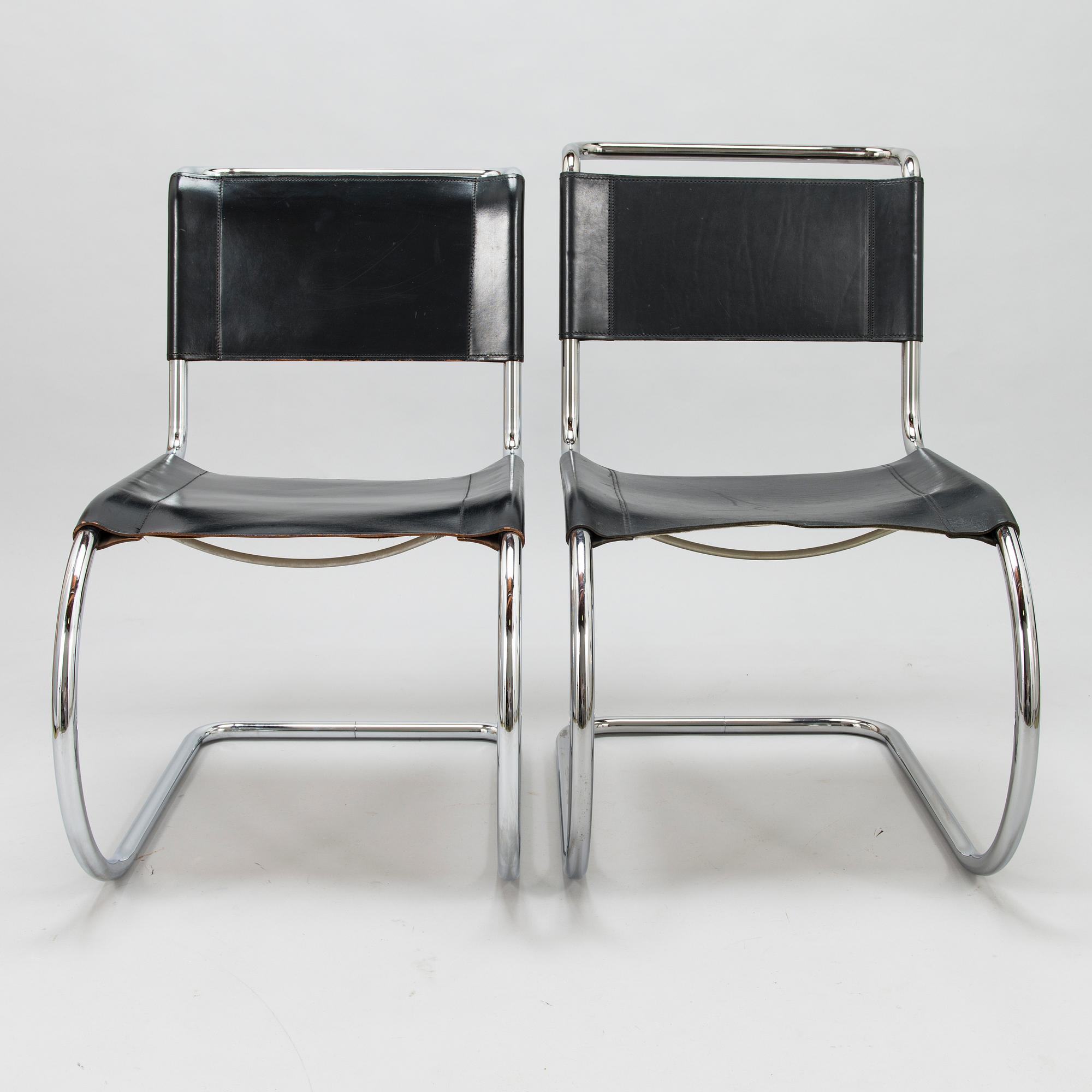 LUDWIG MIES VAN DER ROHE, a set of 1970-1980's 4+2, 'MR10' chairs for Thonet.