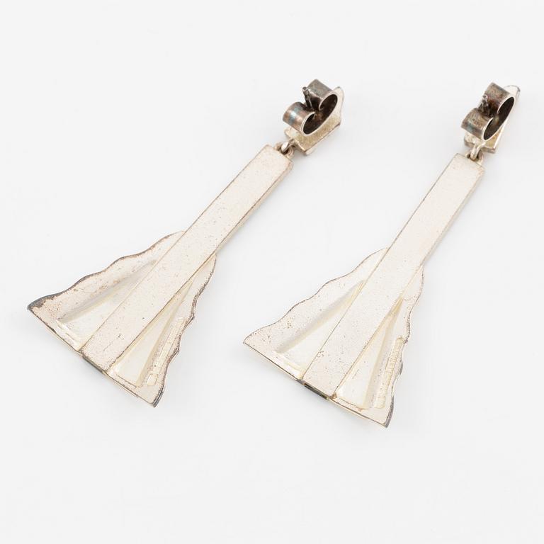 Lapponia, earrings, silver and wood. 1986.