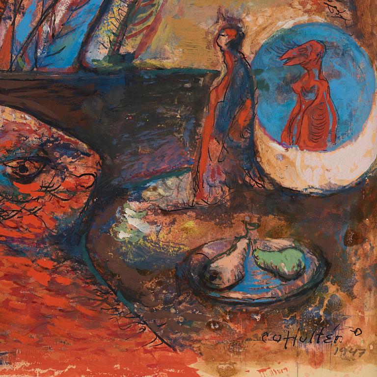 CO HULTÉN, gouache on paper, signed and dated 1947.