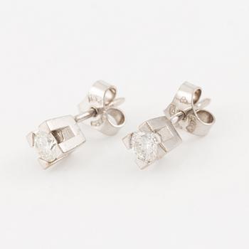 Earrings, a pair, 18K white gold with brilliant-cut diamonds.